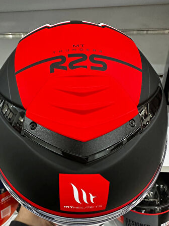 KASK MT THUNDER 4 SV R25 B5 MAT SİYAH/KIRMIZI