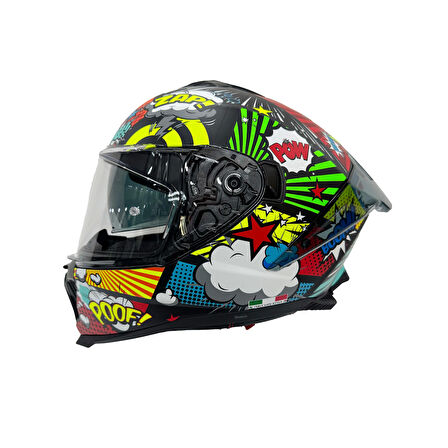 KASK SWAY SW 865 BOOM Black Callorful GÜNEŞ GÖZLÜKLÜ