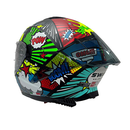 KASK SWAY SW 865 BOOM Black Callorful GÜNEŞ GÖZLÜKLÜ