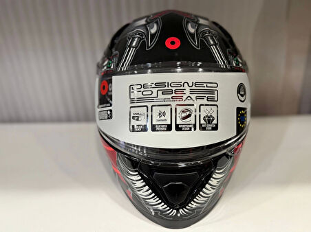 KASK SHIRO KATANA SV SAMURAİ KIRMIZI/SİYAH