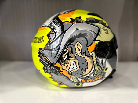 KASK SWAY SW 765 WANTED Yellow ÇENESİZ