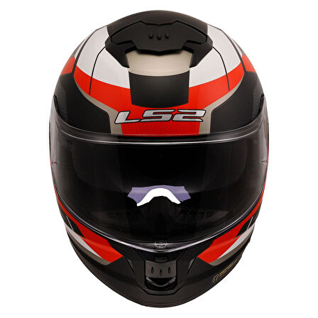 KASK LS2 STREAM 2 ROAD MAT SİYAH-KIRMIZI-BEYAZ-GRİ