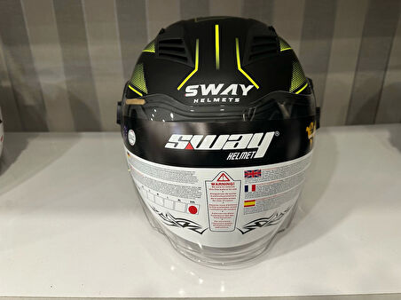 KASK SWAY SW-766 Matt Cırcle Black Yellow GÜNEŞ GÖZLÜKLÜ