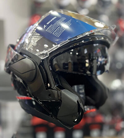 Kask Shark Oxo Sıkter Çene Açılır Gümüş/Siyah/Kırmızı