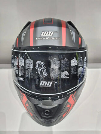 KASK MTS PRO 801 TWILIGHT GÜNEŞ GÖZLÜKLÜ MAT GRİ/KIRMIZI