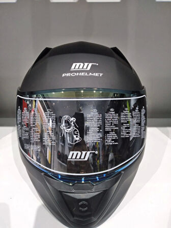 KASK MTS PRO 801 MAT SİYAH GÜNEŞ GÖZLÜKLÜ