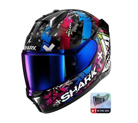 KASK SHARK SKWAL İ3 HELLCAT +RENKLİ CAM