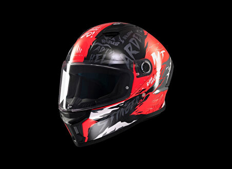 KASK MT STINGER ARDENT C5 PARLAK SİYAH/KIRMIZI