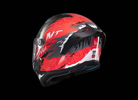 KASK MT STINGER ARDENT C5 PARLAK SİYAH/KIRMIZI