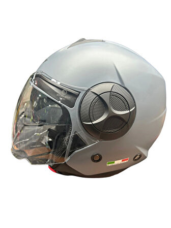 KASK SWAY SW-737 MAT GRİ ÇENESİZ GÜNEŞ GÖZLÜKLÜ