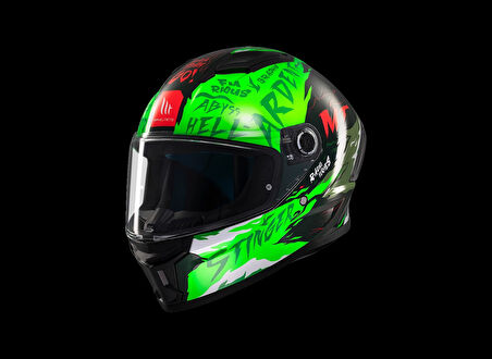 KASK MT STINGER ARDENT C6 PARLAK SİYAH/YEŞİL