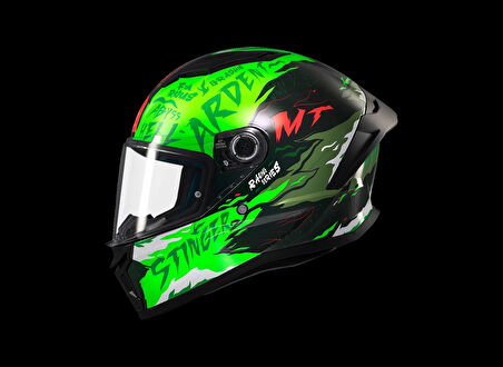 KASK MT STINGER ARDENT C6 PARLAK SİYAH/YEŞİL
