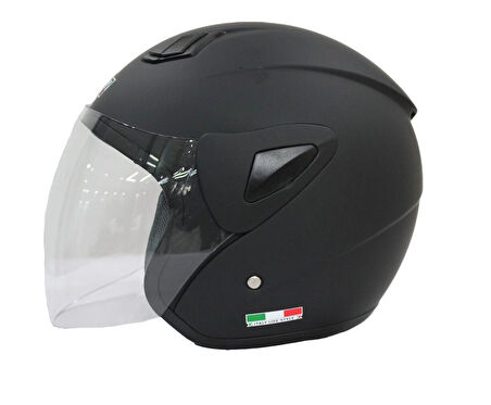 Kask Sw-733 Mat Siyah Şeffaf Camlı