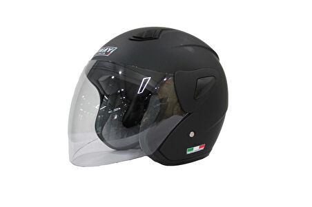 Kask Sw-733 Mat Siyah Şeffaf Camlı