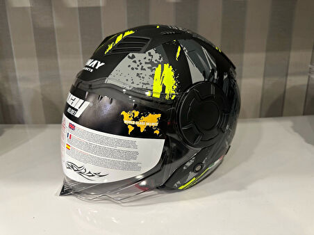 KASK SWAY SW-766 Matt Poıson Black Grey Yellow GÜNEŞ GÖZLÜKLÜ