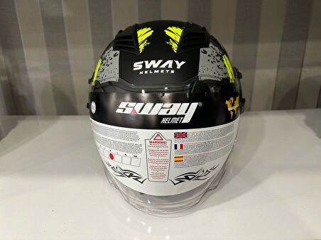 KASK SWAY SW-766 Matt Poıson Black Grey Yellow GÜNEŞ GÖZLÜKLÜ