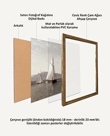 Dağlar ve Ağaçlar Çerçeveli Poster