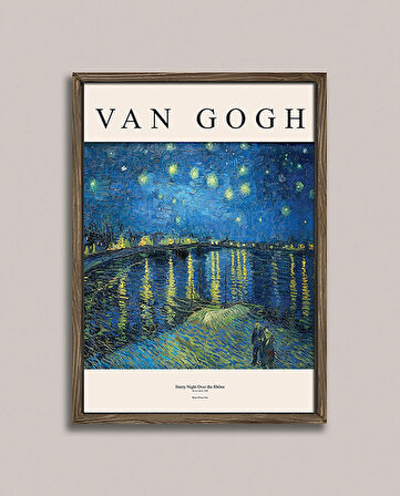 Van Gogh - Ren Nehri’nde Yıldızlı Bir Gece Ahşap çerçeveli Poster