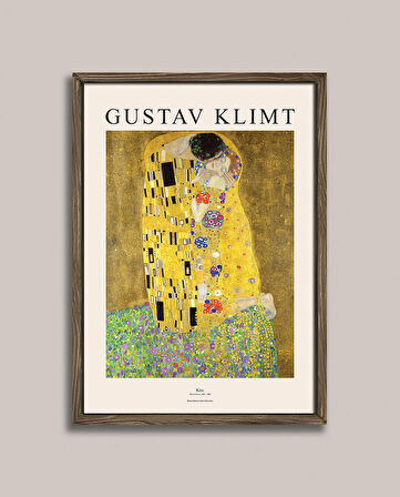 Gustav Klimt - Öpücük Ahşap Çerçeveli Poster