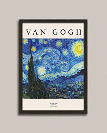 Van Gogh - Yıldızlı Gece Ahşap Çerçeveli Tablo