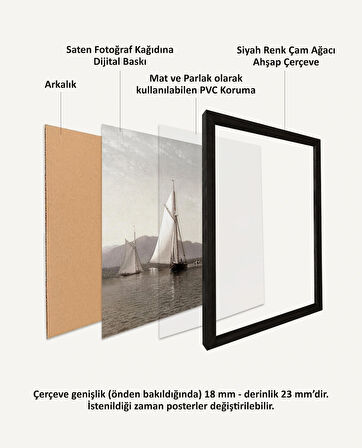 Van Gogh - Kafe Terasta Gece Ahşap Çerçeveli Poster