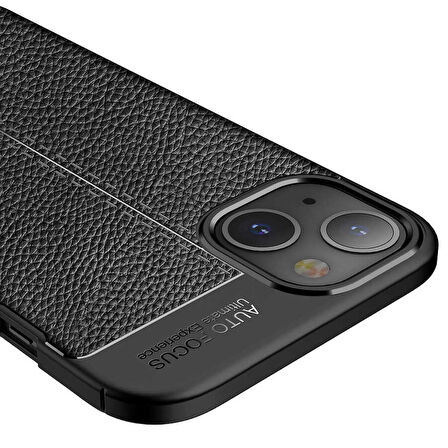 Gpack Apple iPhone 13 Kılıf Niss Silikon Deri Görünümlü Korumalı