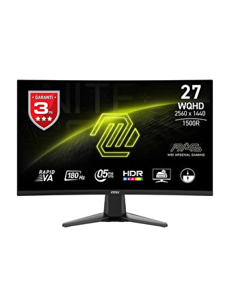 MSI 27" MAG 27CQ6F 2560x1440 (WQHD) 16:9 CURVE 1500R RAPID VA 180HZ 0.5MS GTG FREESYNC GAMING MONITOR (OUTLET)