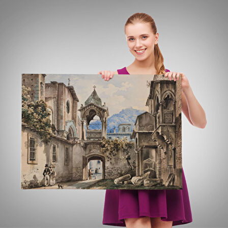 Harita Sepeti Eski Hollanda Şehir Manzarası Duvar Tablosu-1222