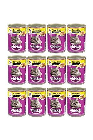 Whiskas Tavuklu 400 gr 24'lü Yetişkin Kedi Konservesi