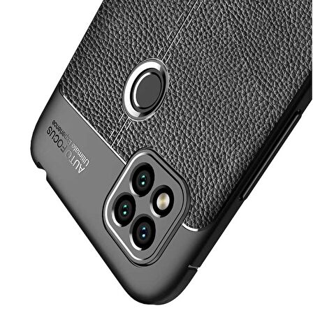 Smcase Xiaomi Redmi 9C Kılıf Deri Dokulu Silikon