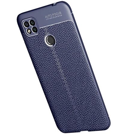 Smcase Xiaomi Redmi 9C Kılıf Deri Dokulu Silikon
