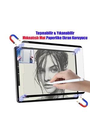 iPad 10.9 2022/iPad 11 A16 2025 10. Nesil Uyumlu Mıknatıslı Paperlike Tablet Ekran Koruyucu