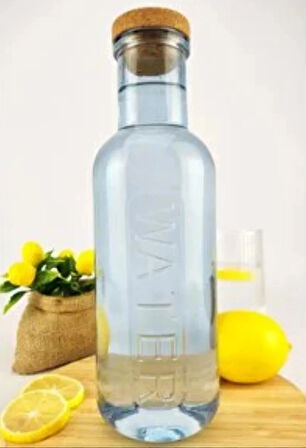 Glass İn Love Mantar Kapaklı Renkli Cam Su Şişesi 1000 ml