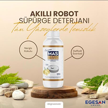 Mas Robot süpürge deterjanı 5'li set (nergis,çam,beyaz sabun kokuları,bebek özel,hayvan özel)500 ml