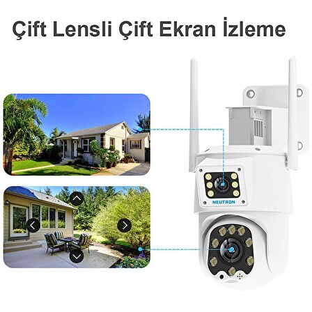 NEUTRON NTL-PT-13W-DBW2 ÇİFT KAMERALI DIŞ MEKAN PAN/TİLT Wİ-Fİ KAMERA