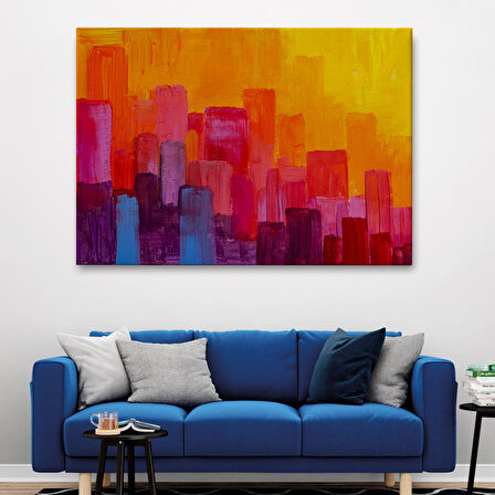 Harita Sepeti Renkli Şehir Silüeti Duvar Tablosu-1223