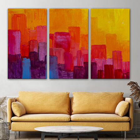 Harita Sepeti Renkli Şehir Silüeti Duvar Tablosu-1223