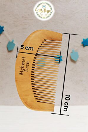 Ma'Vessa İsme Özel Doğal Ahşap Makrome Tarak - Bebek&Çocuk Saç Tarağı