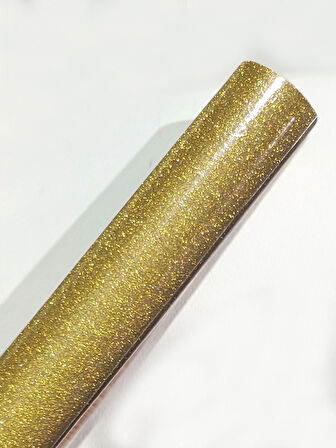 Sarı Simli Yapışkanlı Asetat 45x200 cm - 1 Adet 