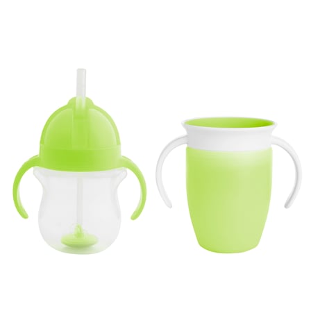 Munchkin Tıklama Kilitli Uçlu Alıştırma Bardağı 6Ay,207Ml,Yeşil +Munchkin  360° Alıştırma Bardağı, 6Ay+, 207Ml,Yeşil