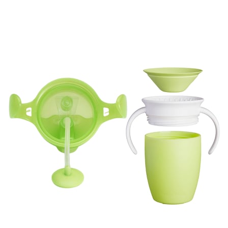Munchkin Tıklama Kilitli Uçlu Alıştırma Bardağı 6Ay,207Ml,Yeşil +Munchkin  360° Alıştırma Bardağı, 6Ay+, 207Ml,Yeşil