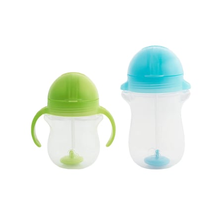 Munchkin Tıklama Kilitli Uçlu Pipetli Alıştırma Bardağı 6AY+ 207 ml Yeşil ve 12AY+ 296 ml Mavi