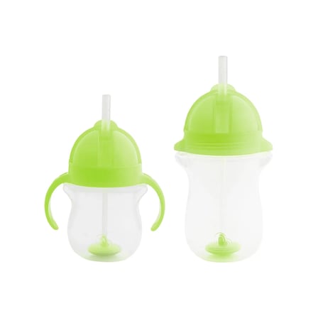 Munchkin Tıklama Kilitli Uçlu Pipetli Alıştırma Bardağı 6AY+ 207 ml Yeşil ve 12AY+ 296 ml Yeşil