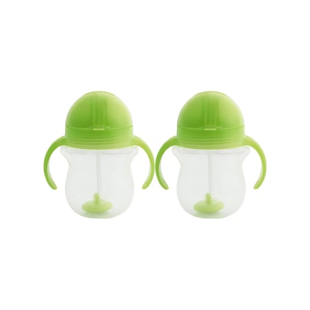 Munchkin Tıklama Kilitli Uçlu Pipetli Alıştırma Bardağı, 6ay+, 207ml, Yeşil, 2li Paket