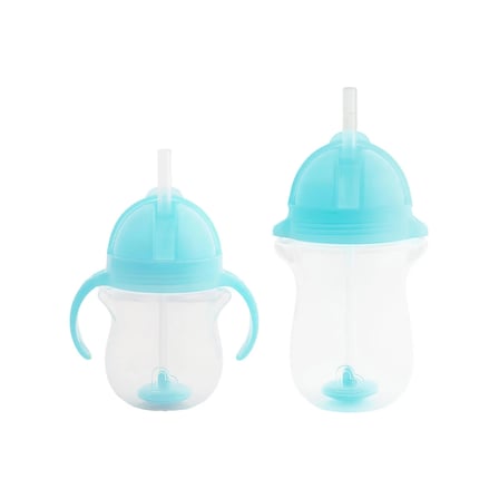 Munchkin Tıklama Kilitli Uçlu Pipetli Alıştırma Bardağı 6AY+ 207 ml Mavi ve 12AY+ 296 ml Mavi