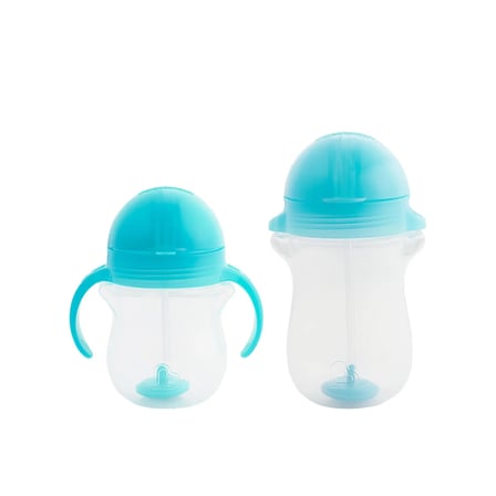Munchkin Tıklama Kilitli Uçlu Pipetli Alıştırma Bardağı 6AY+ 207 ml Mavi ve 12AY+ 296 ml Mavi