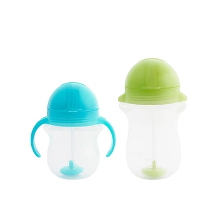 Munchkin Tıklama Kilitli Uçlu Pipetli Alıştırma Bardağı 6AY+ 207 ml Mavi ve 12AY+ 296 ml Yeşil