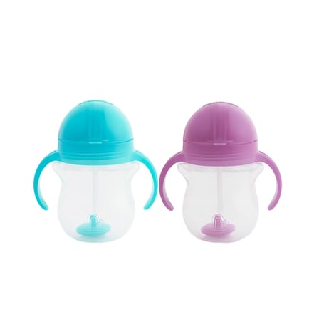 Munchkin Tıklama Kilitli Uçlu Pipetli Alıştırma Bardağı,6AY+,207ML,2li Paket