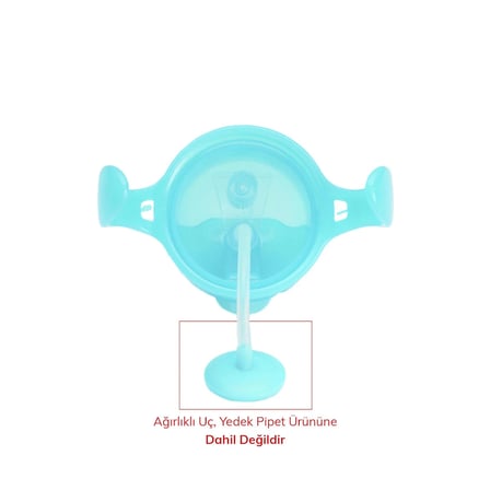 Munchkin Tıklama Kilitli Uçlu Pipetli Alıştırma Bardağı, 6ay+, 207ml, Mavi,& Yedek Pipet 1 Adet