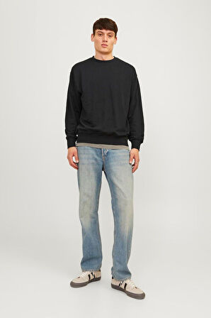 Erkek Bisiklet Yaka Düz Renk Sweatshirt - Charge